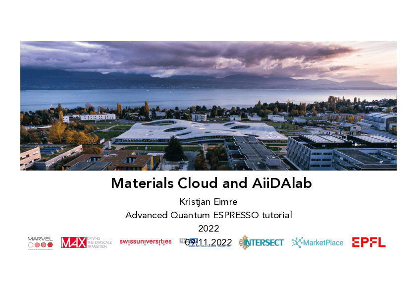 Materials Cloud and AiiDAlab