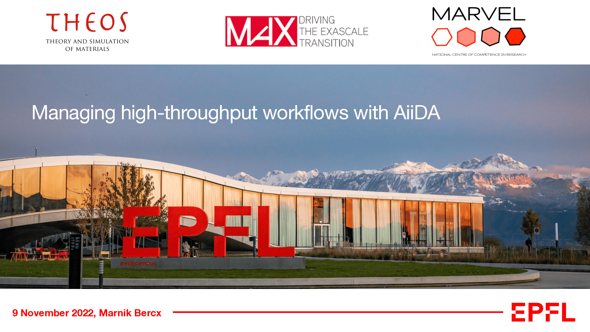 Managing high-throughput workflows with AiiDA